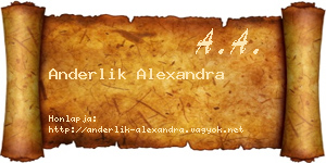 Anderlik Alexandra névjegykártya